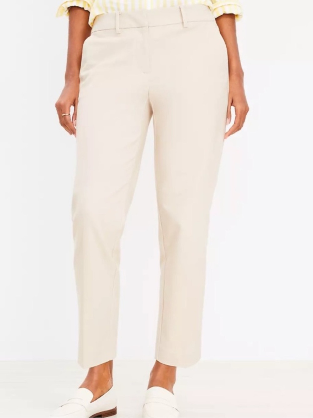 LOFT Devin Slim Light Beige Pants, size 10